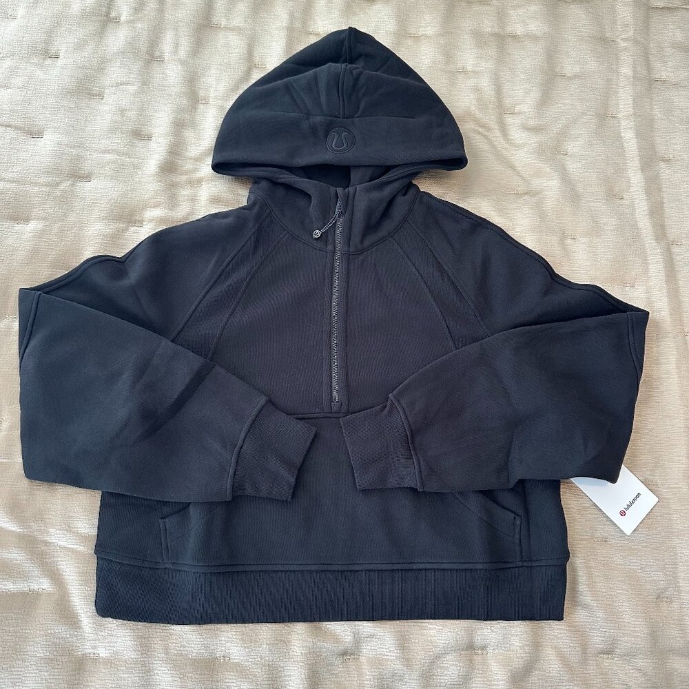 NWT lululmeon Scuba Oversized Half Zip Black - M/L